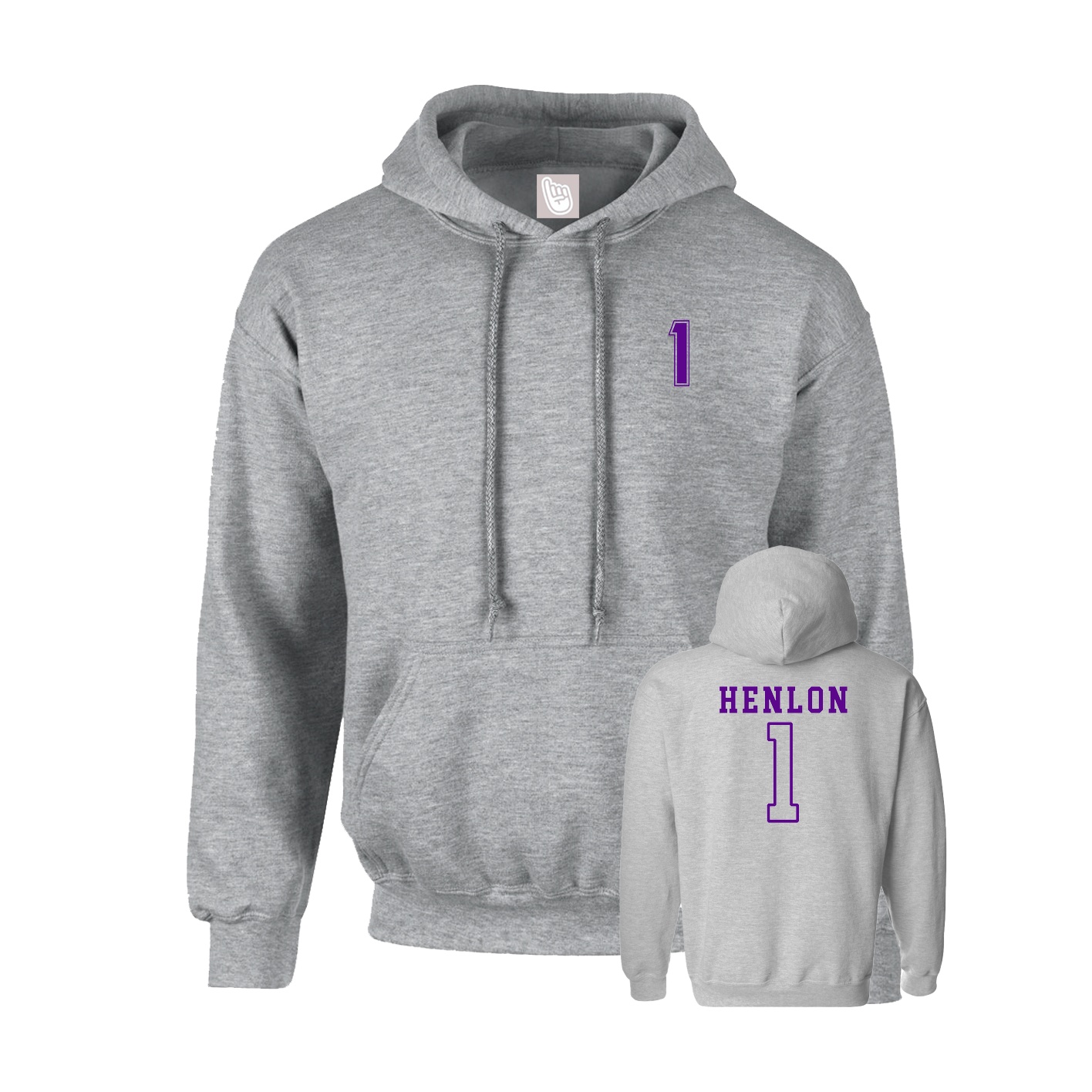 Hoodie — Chest Back in Grey
