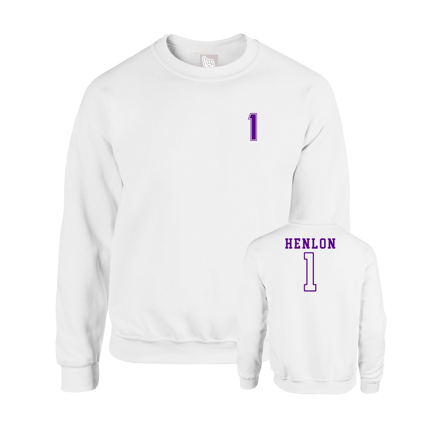 Fleece Crew — Chest Back in White