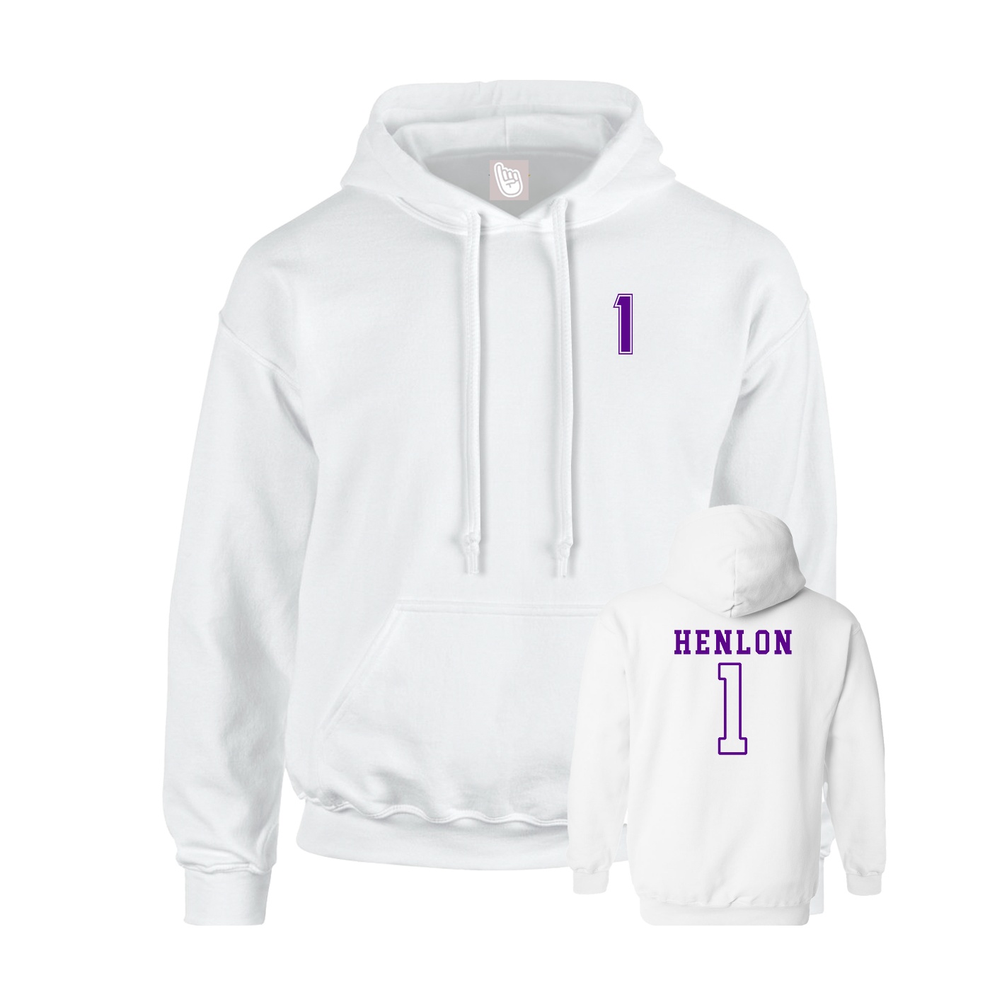 Youth Hoodie — Chest Back in White