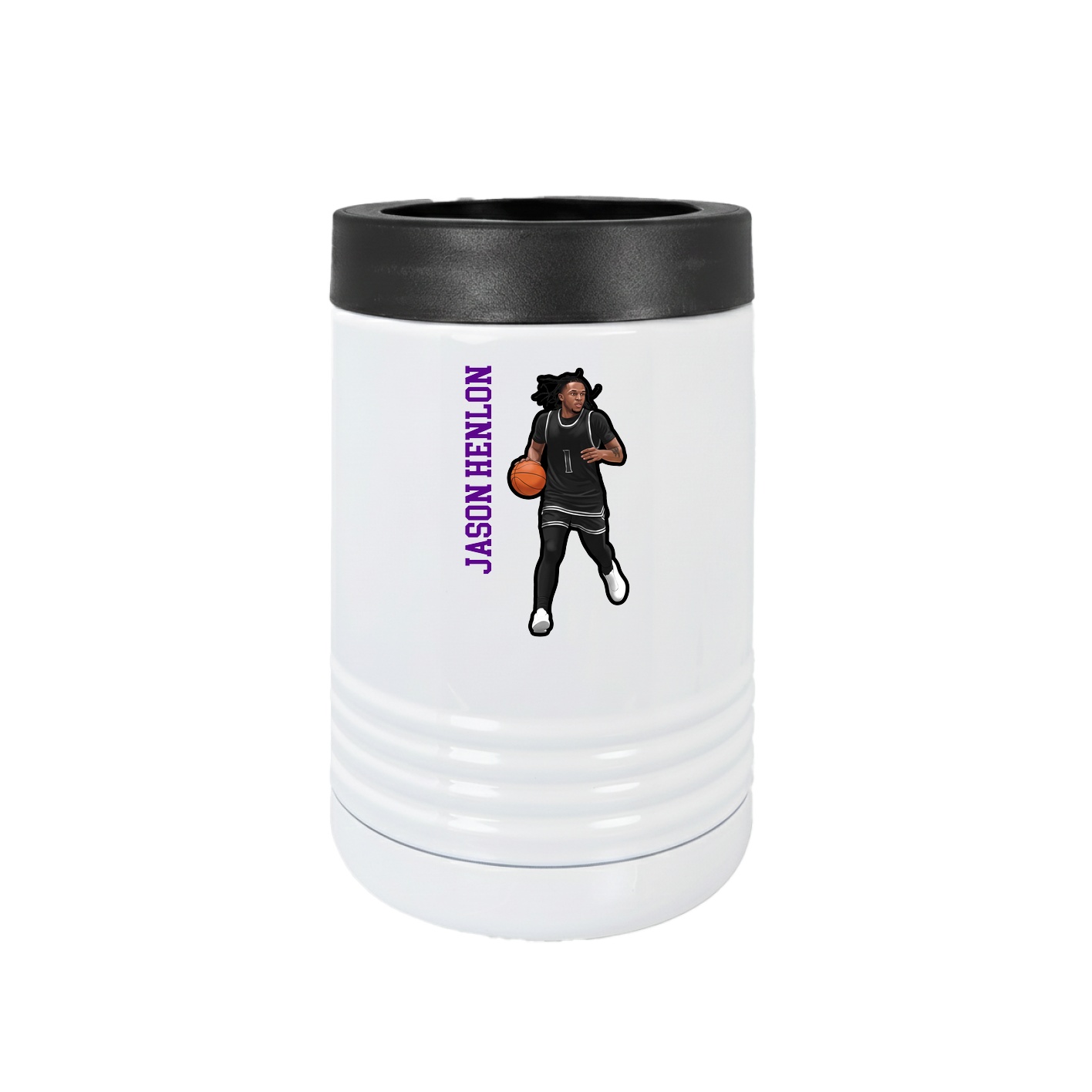 Beverage Holder — Name Vertical in White