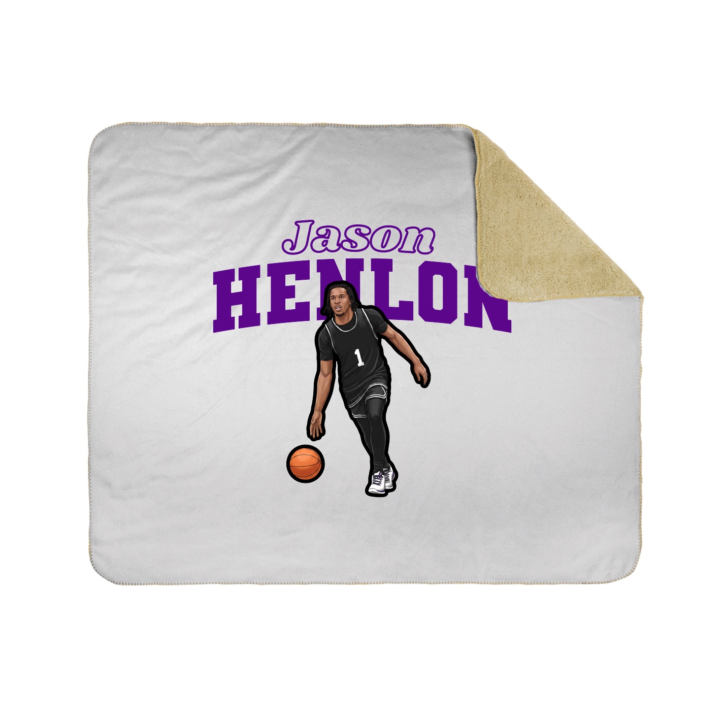 Throw Blanket — Name Arch in White