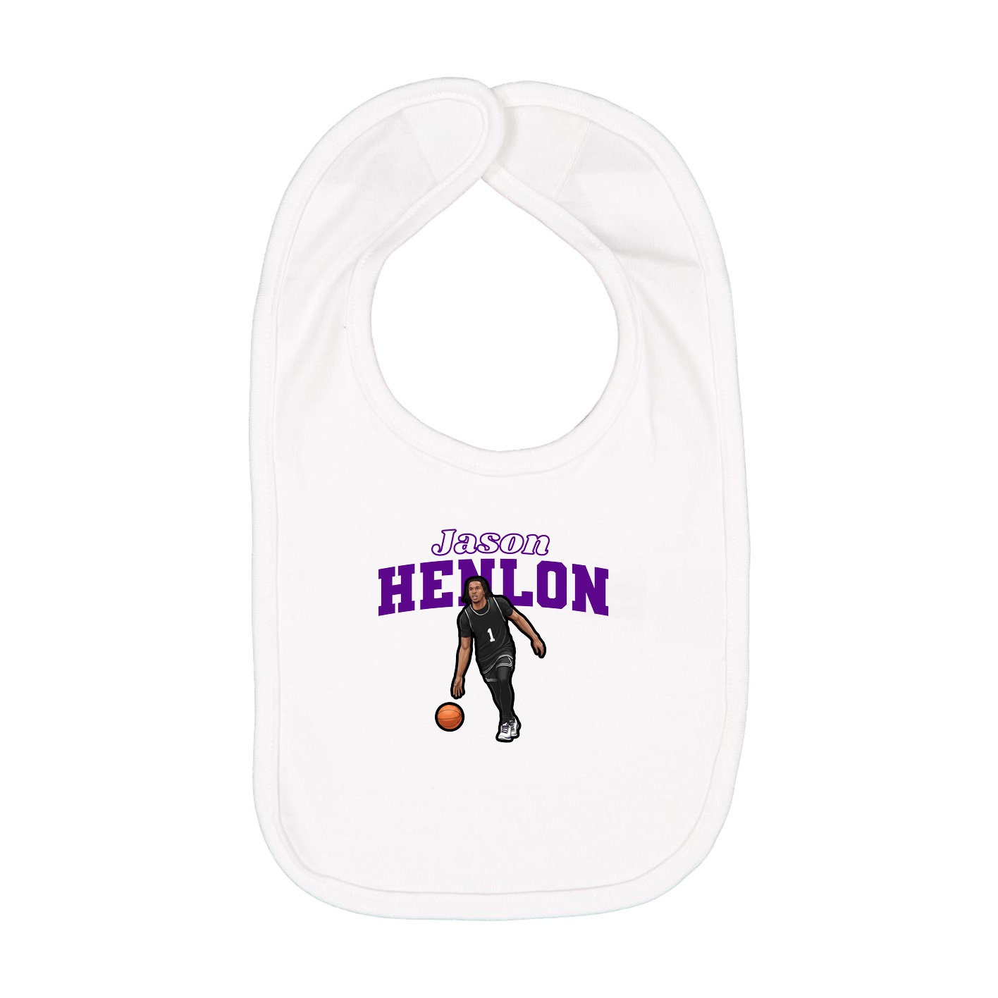 Infant Bib — Name Arch in White