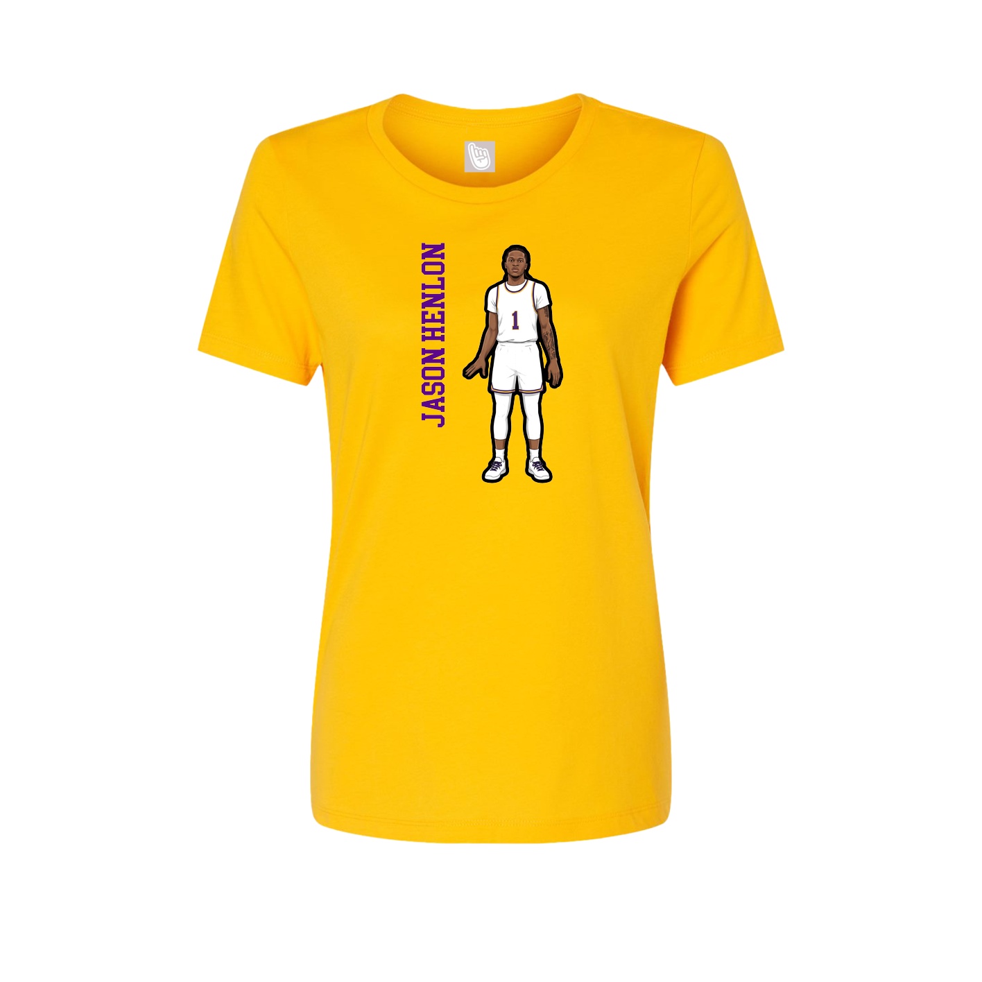 Fitted Women's Tee — Name Vertical in Gold