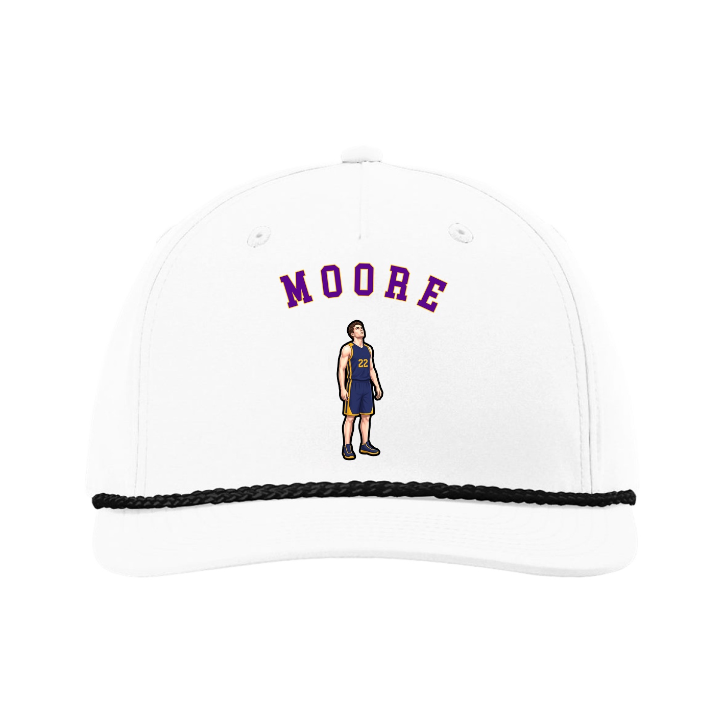 Five-Panel Classic Rope Cap — Shirsey Arch in White