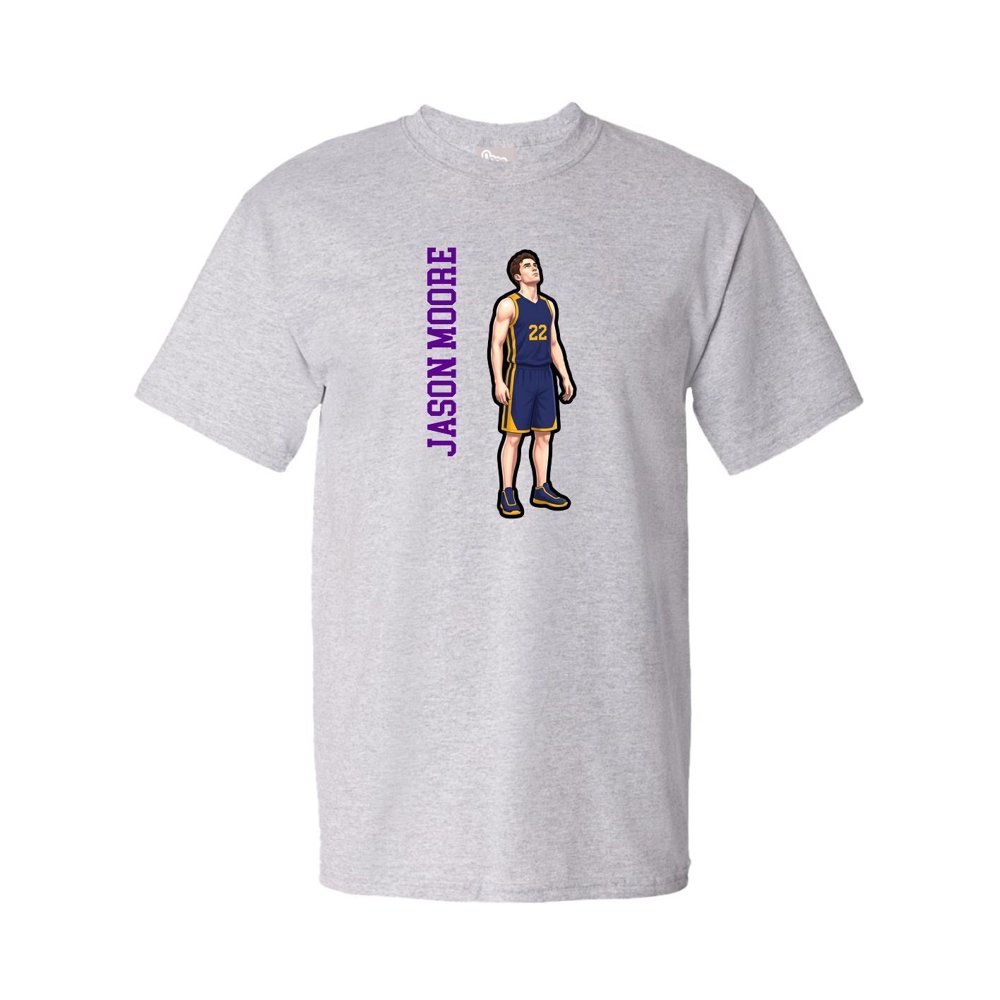 Tee — Name Vertical in Grey