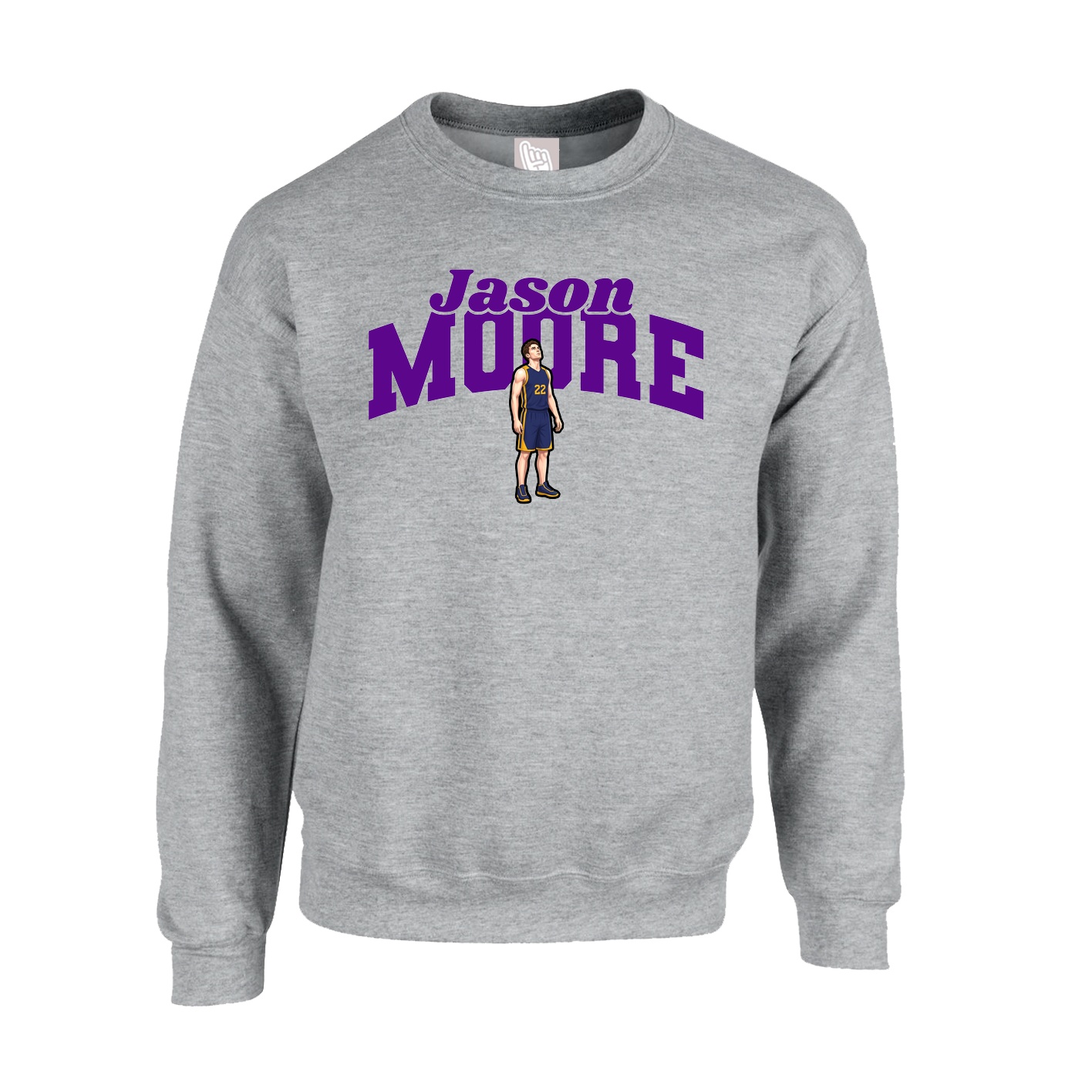 Fleece Crew — Signature Arch in Grey