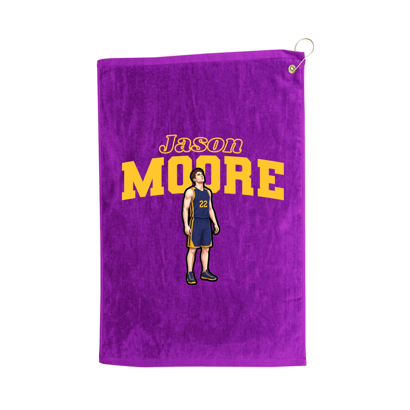 Golf Towel — Name Arch in Purple
