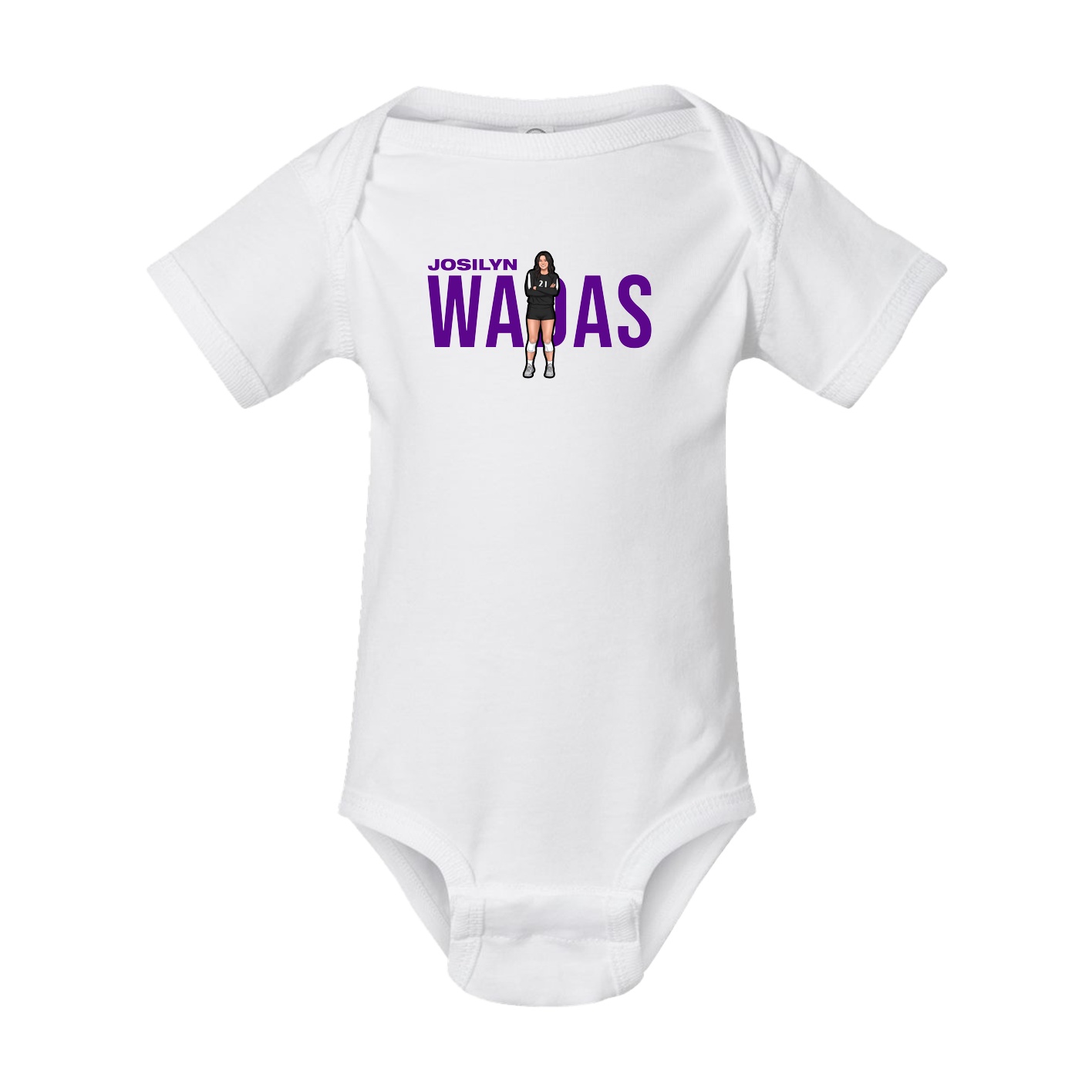 Baby Onesie — Player Name in White