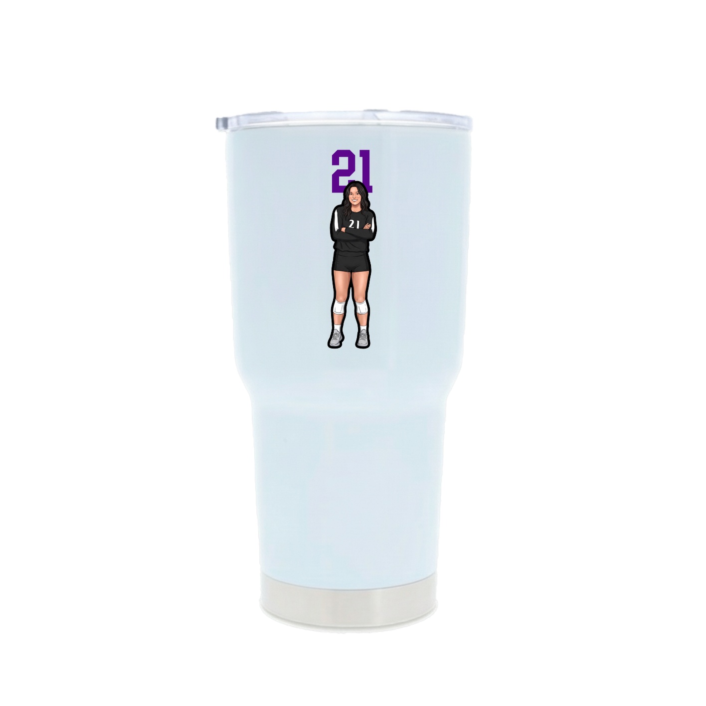 30oz Stainless Steel Tumbler — Number Top in White
