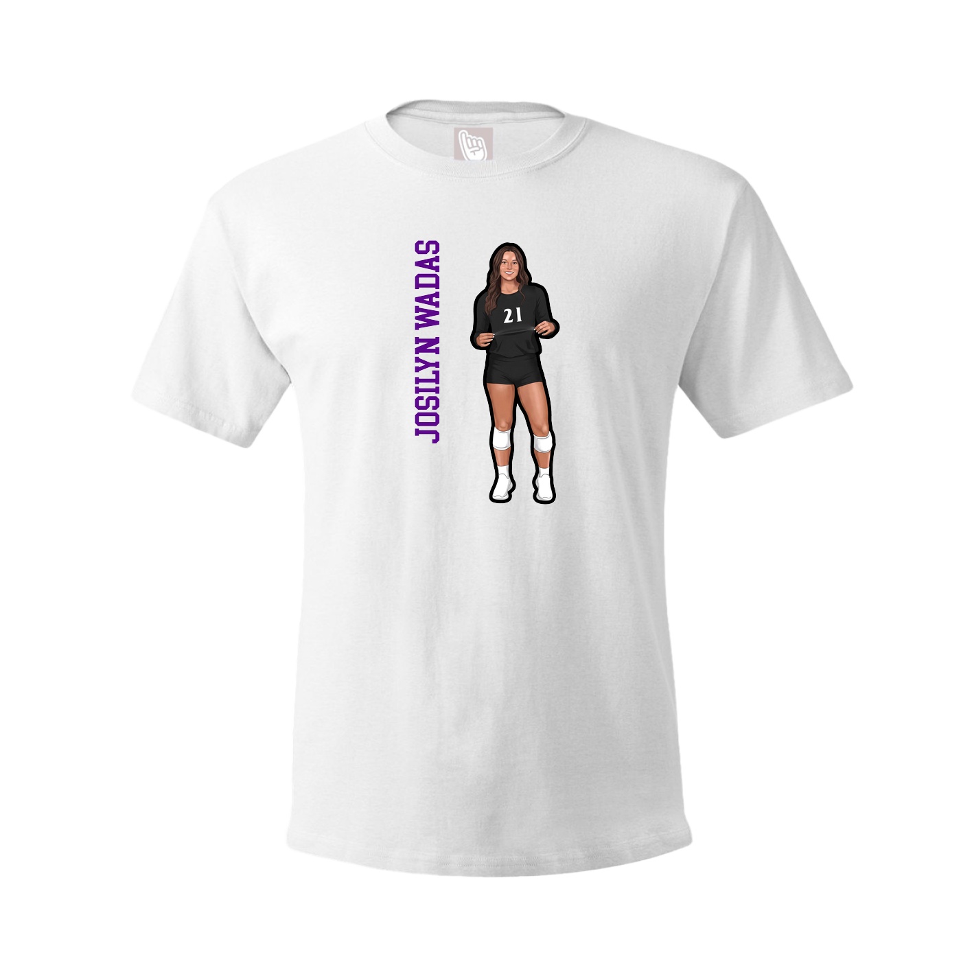 Tee — Name Vertical in White