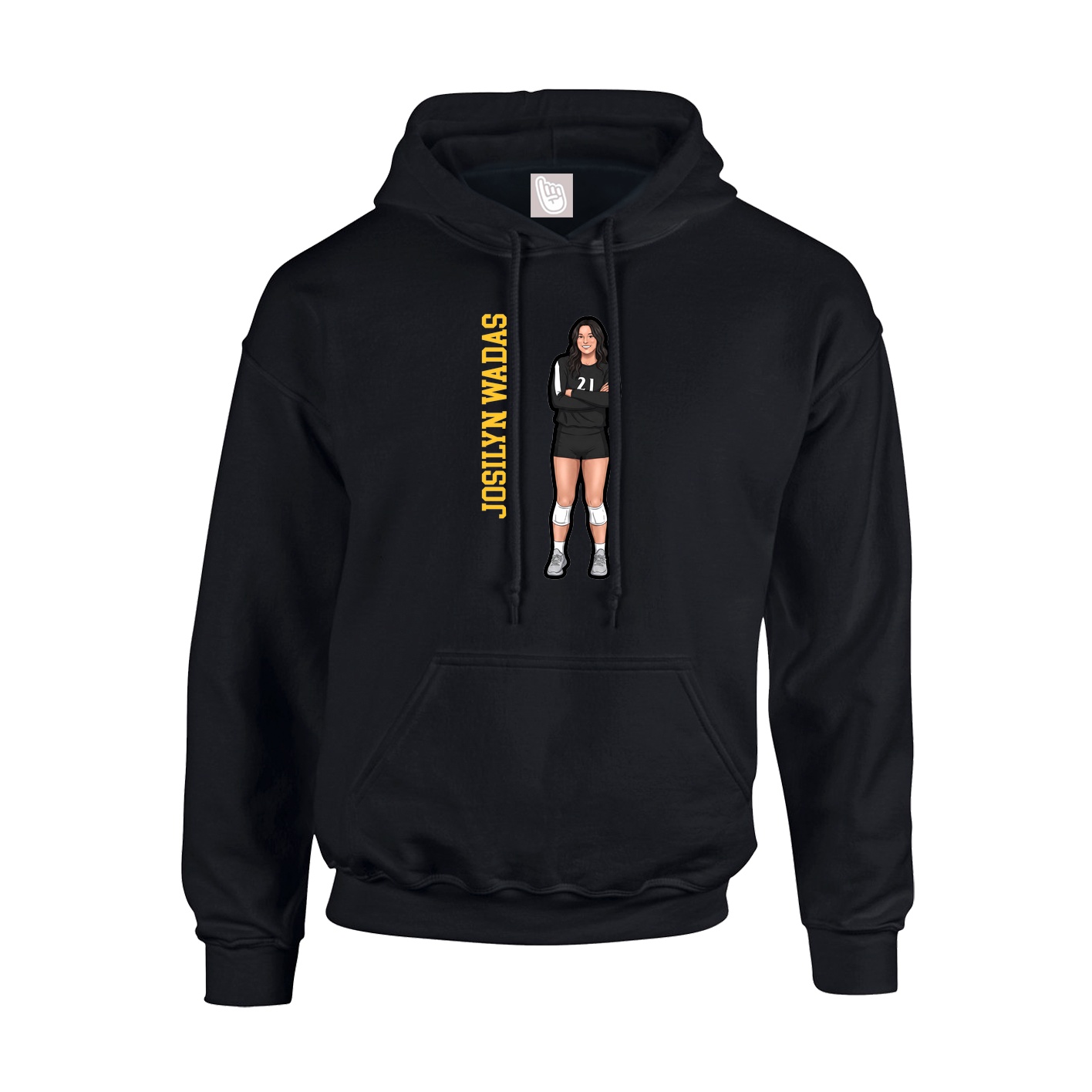 Hoodie — Name Vertical in Black