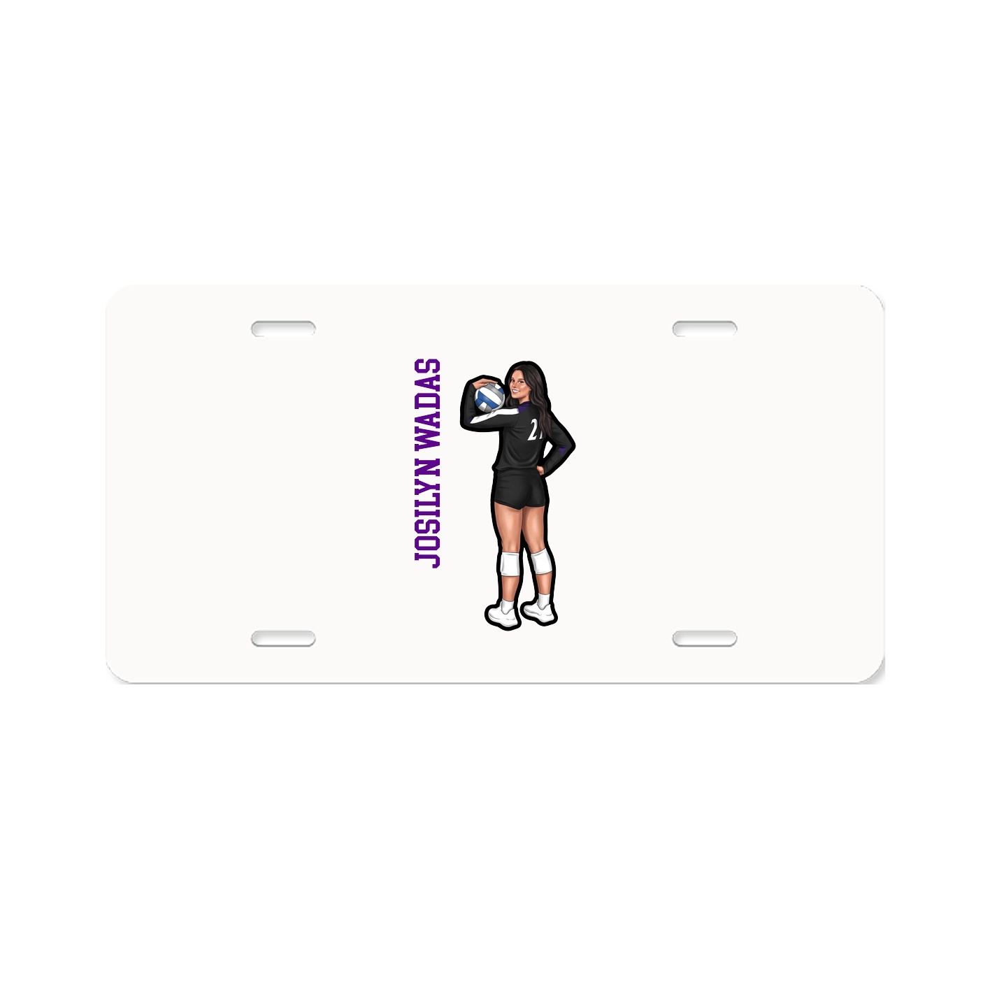 License Plate — Name Vertical in Classic