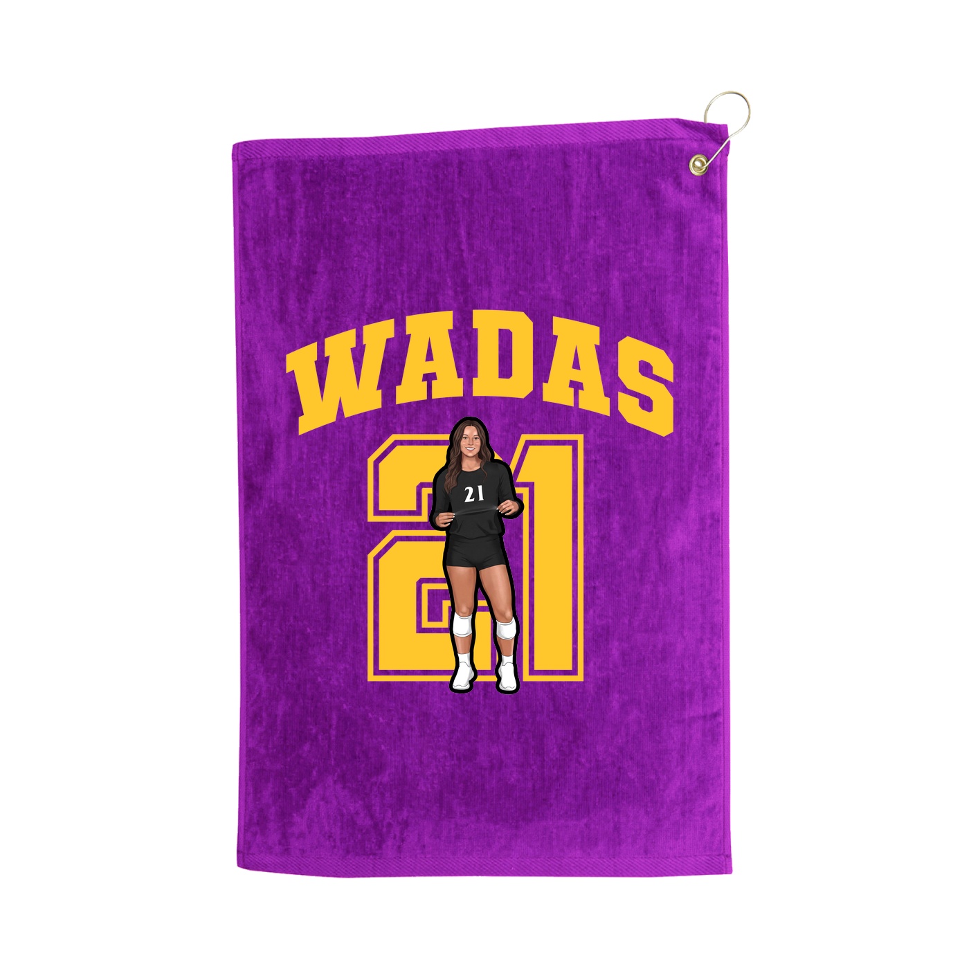 Golf Towel — Number in Purple