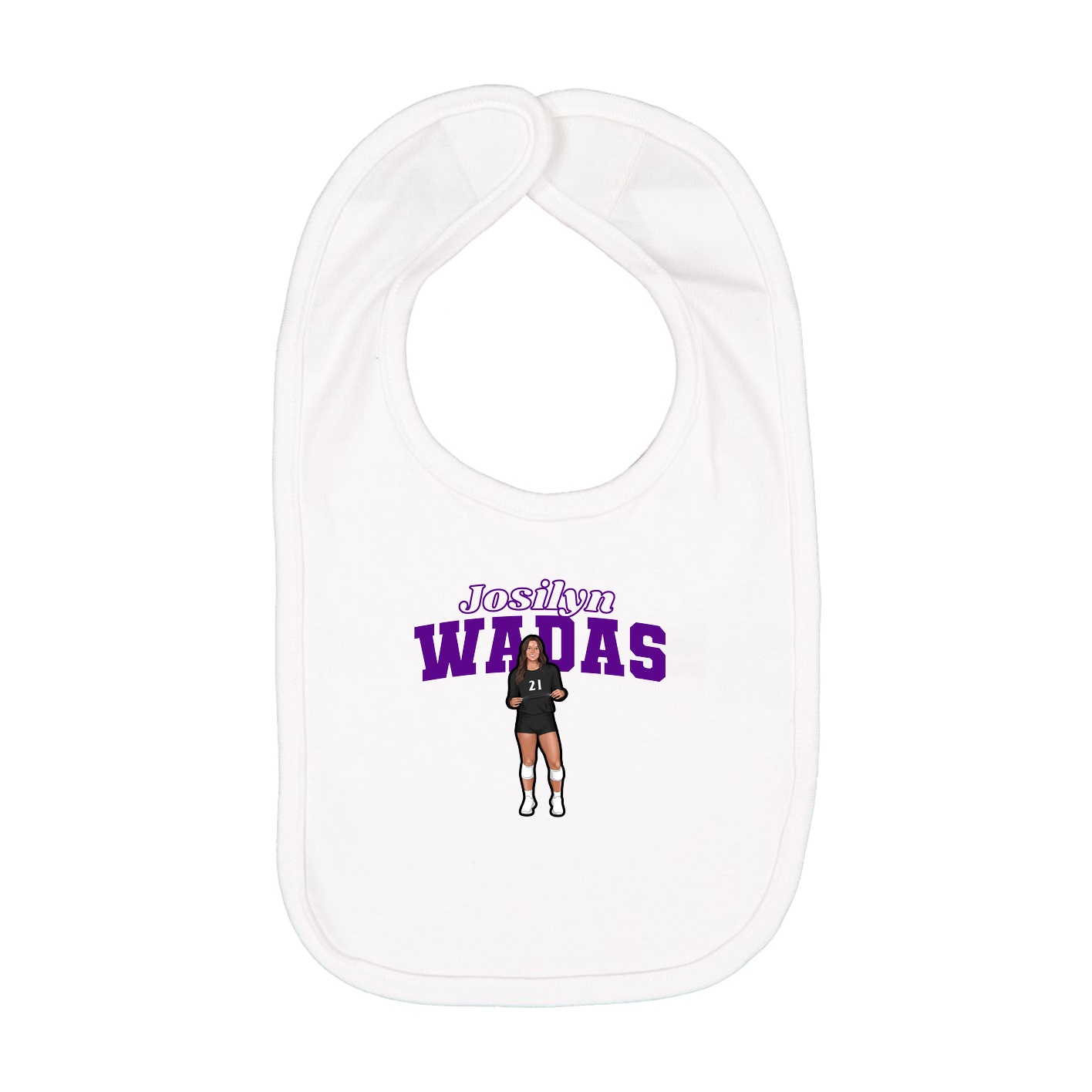 Infant Bib — Name Arch in White