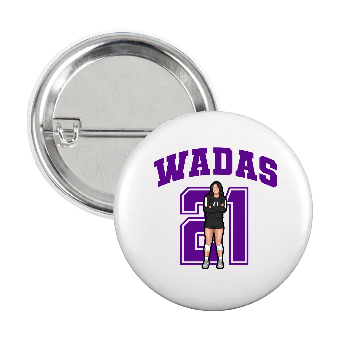 Game Day Button — Number in White