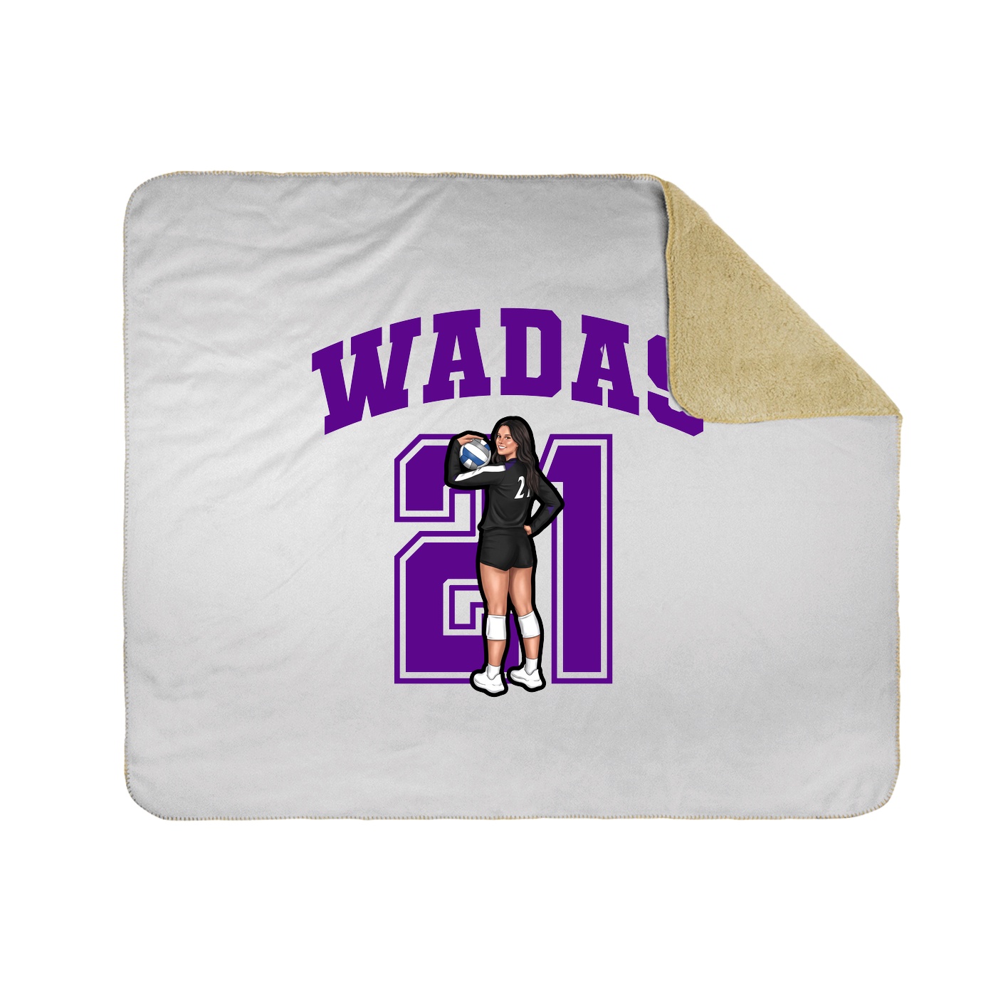 Throw Blanket — Number in White