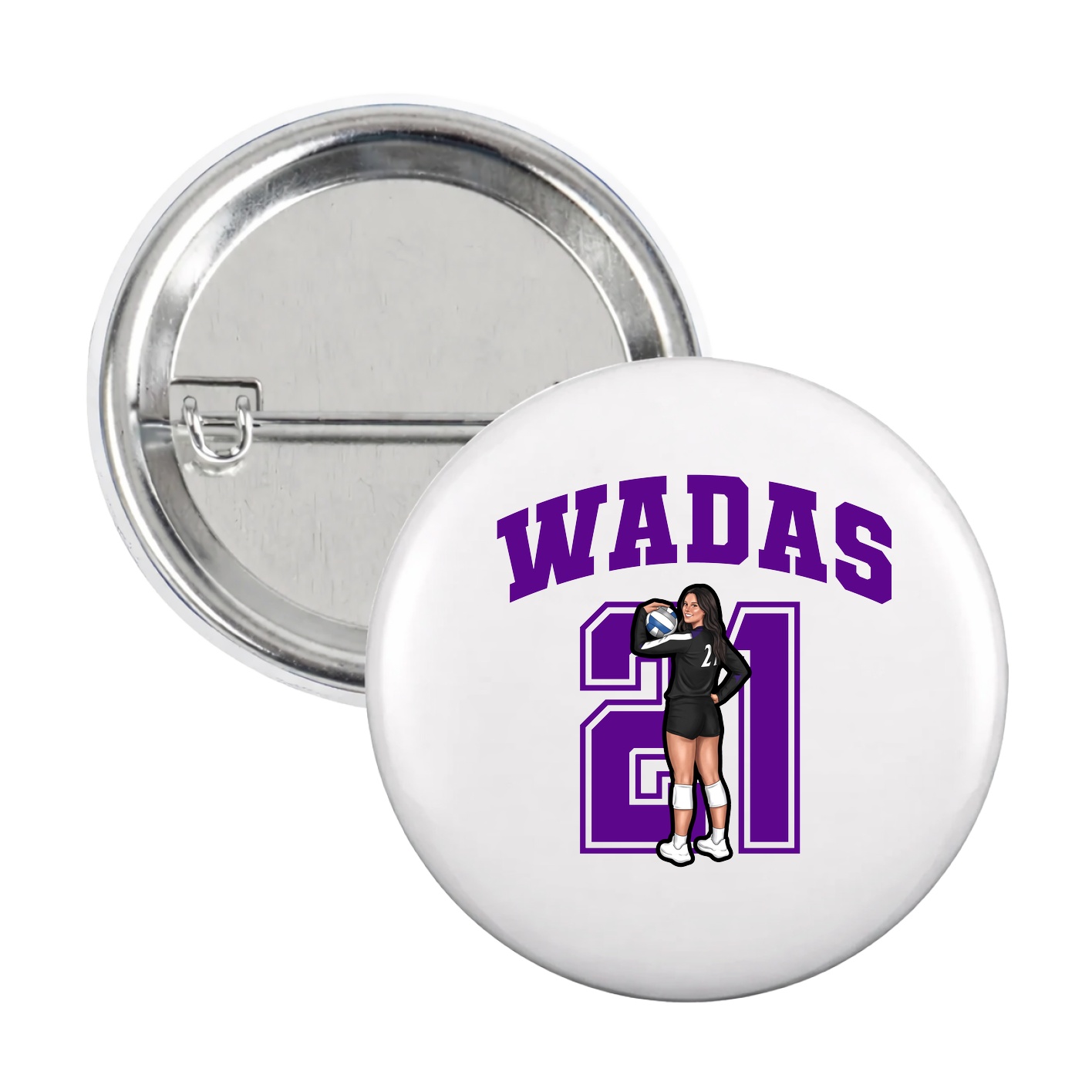 Game Day Button — Number in White