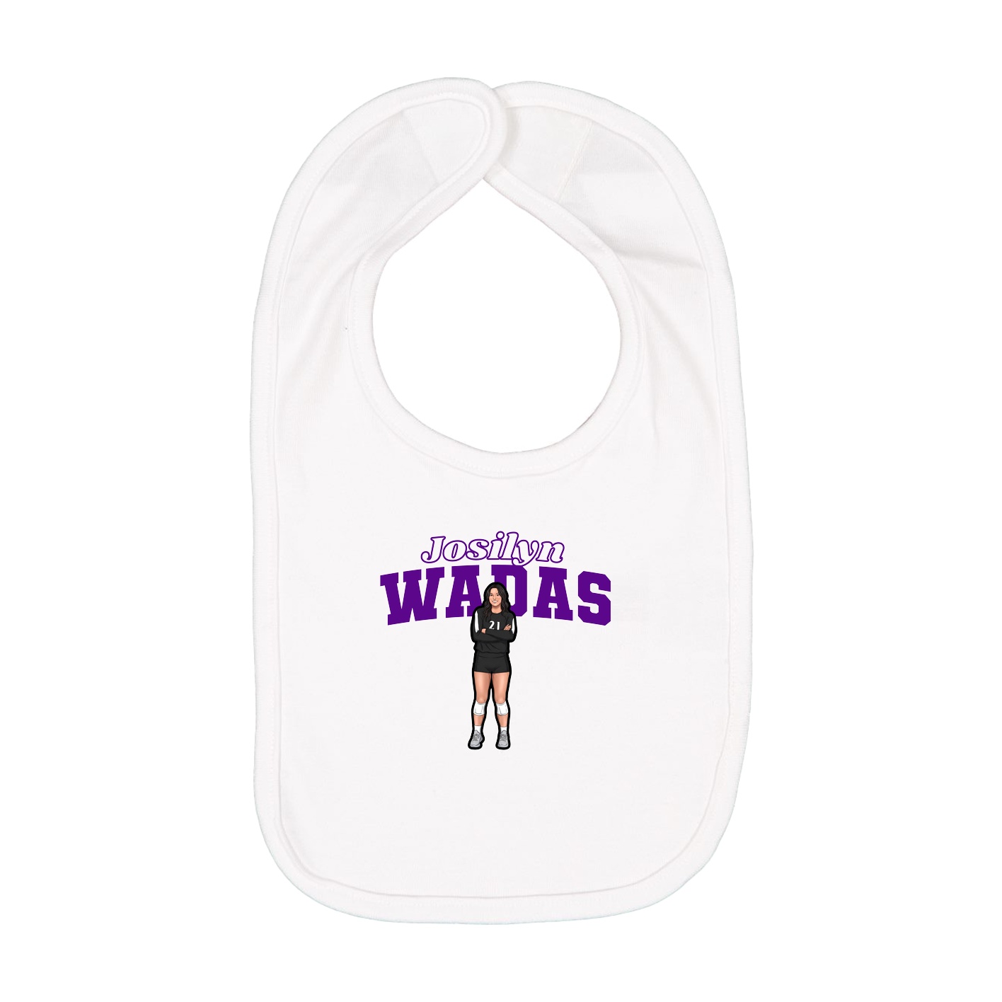 Infant Bib — Name Arch in White