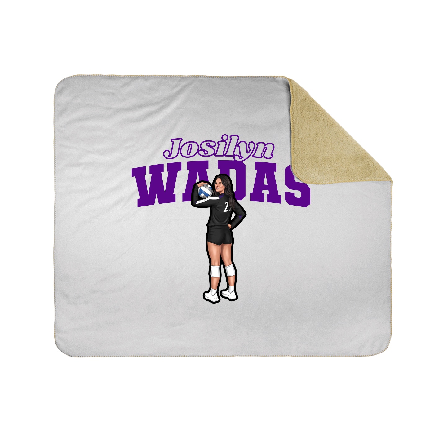 Throw Blanket — Name Arch in White