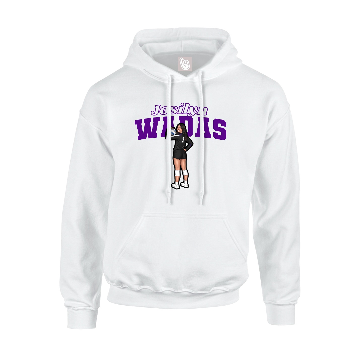 Hoodie — Name Arch in White
