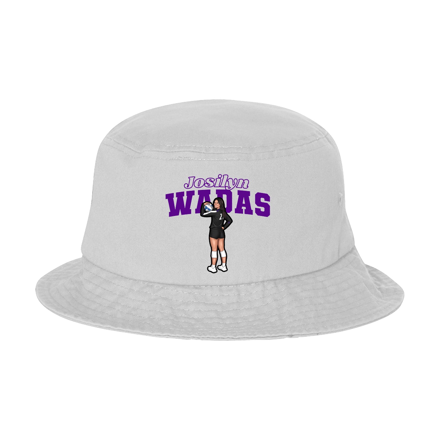 Bucket Cap — Name Arch in White