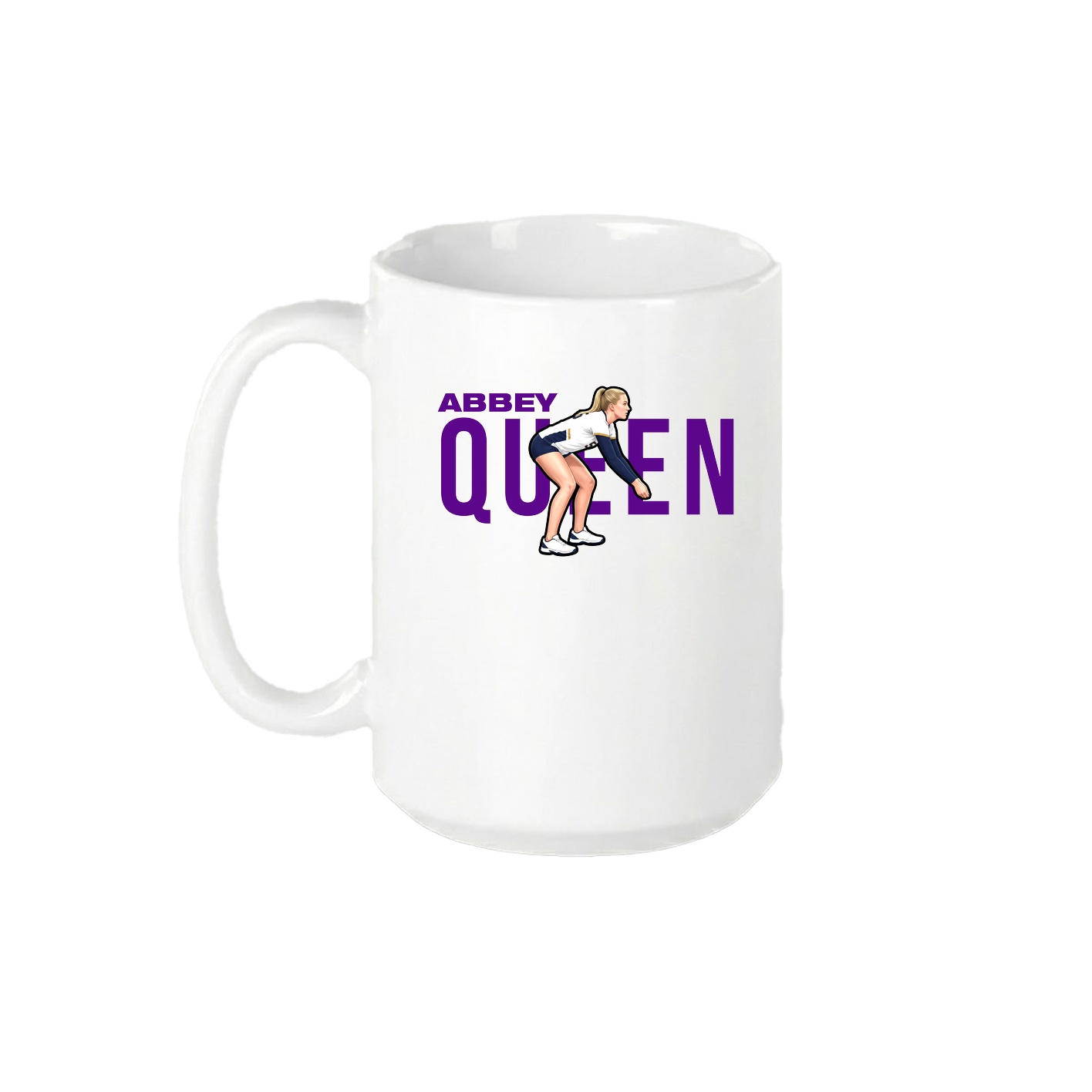 15oz Coffee Mug — Player Name in White