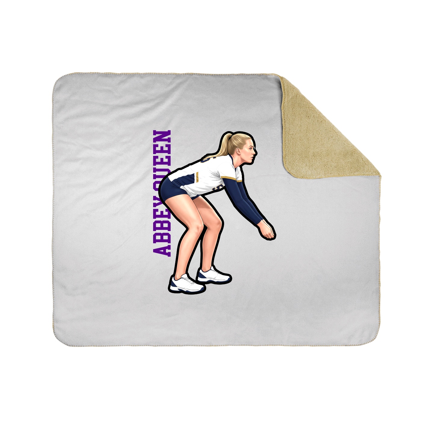 Throw Blanket — Name Vertical in White