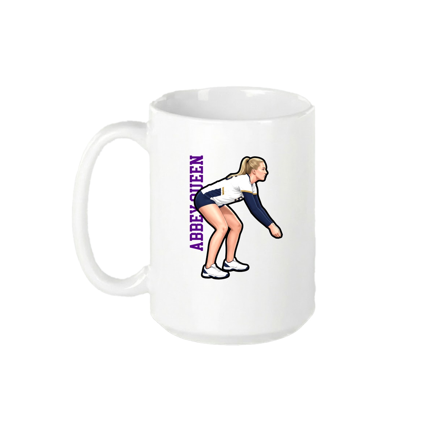 15oz Coffee Mug — Name Vertical in White