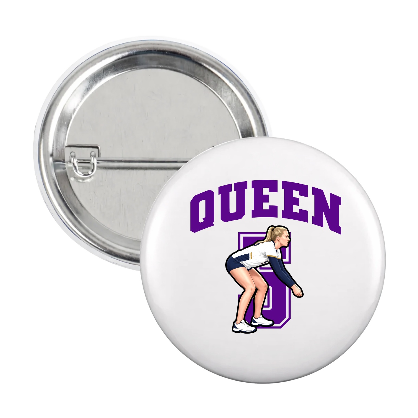Game Day Button — Number in White
