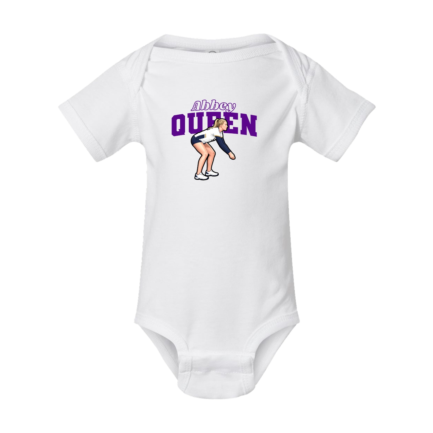 Baby Onesie — Name Arch in White