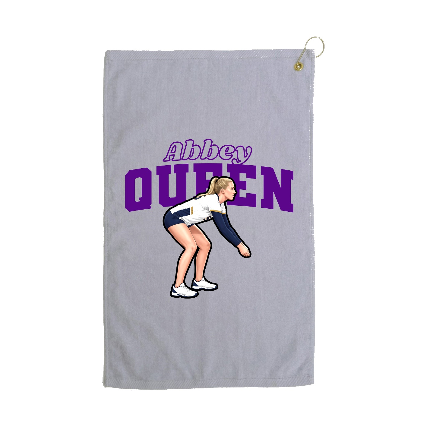 Golf Towel — Name Arch in Grey