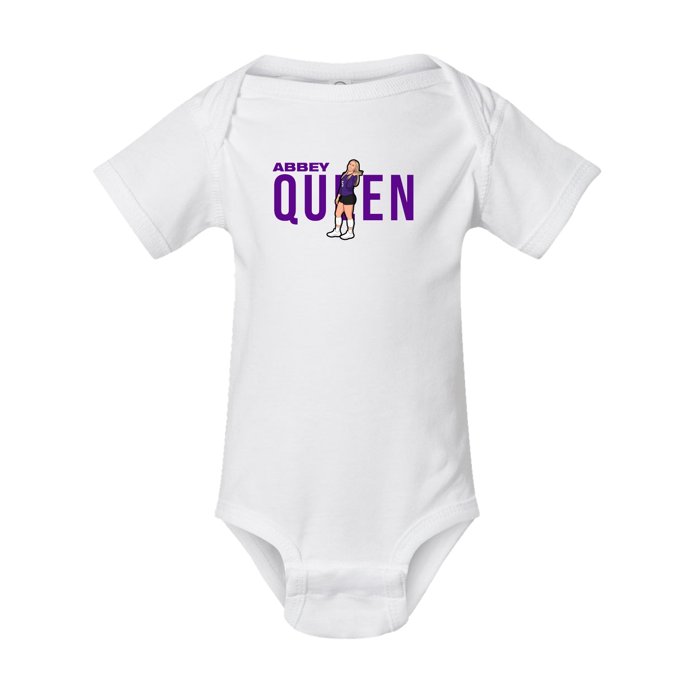 Baby Onesie — Player Name in White