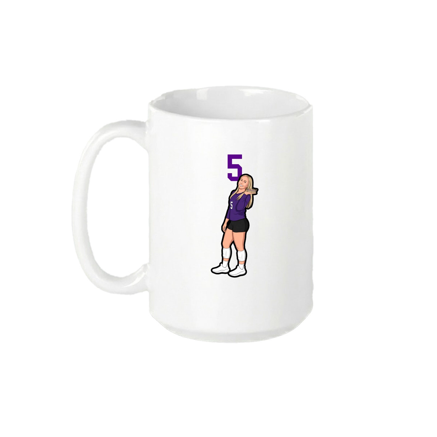 15oz Coffee Mug — Number Top in White