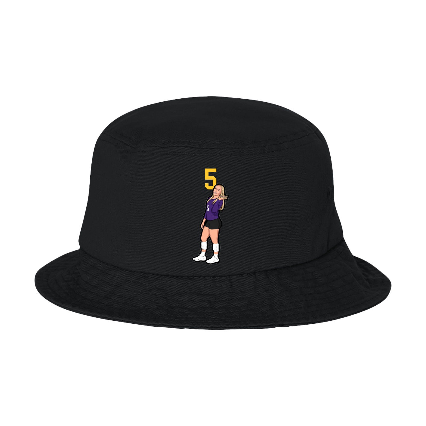 Bucket Cap — Number Top in Black