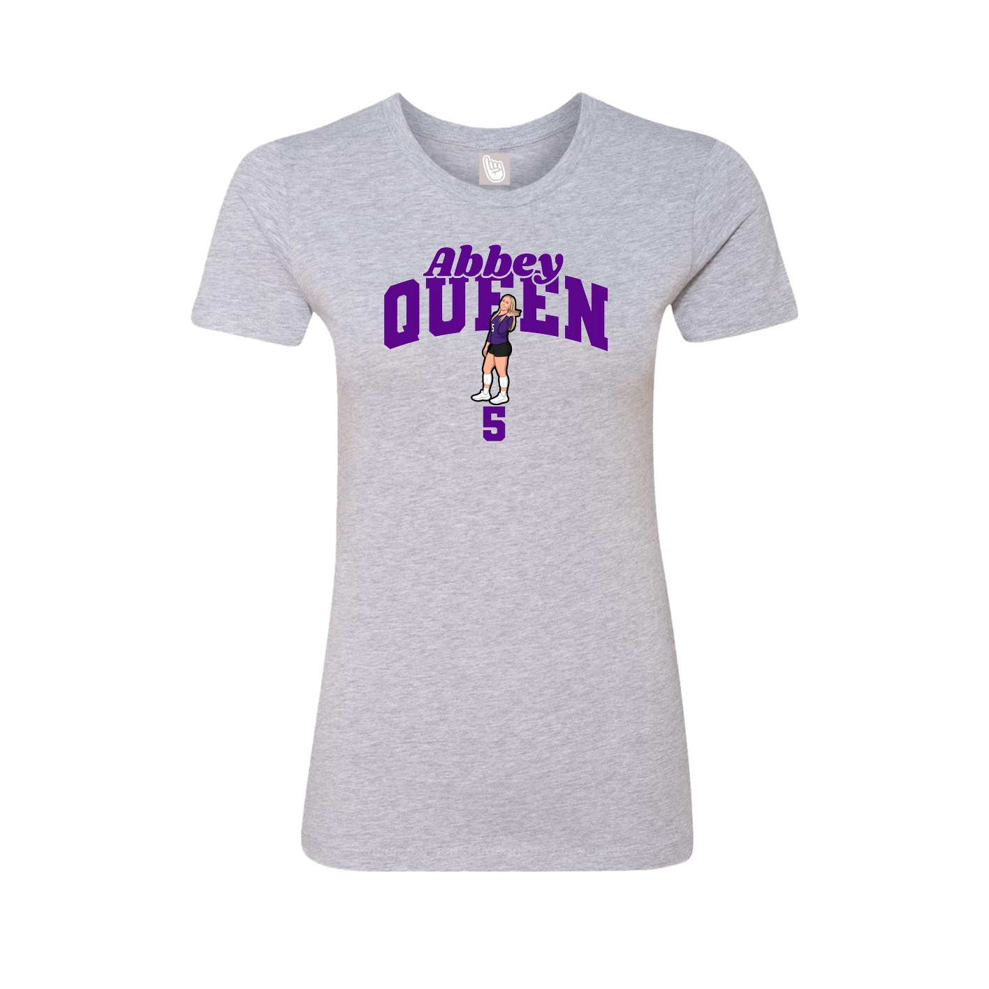 Fitted Women's Tee — Signature Arch in Grey