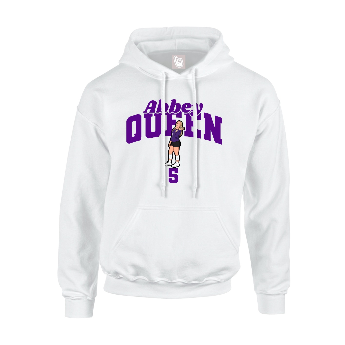 Youth Hoodie — Signature Arch in White