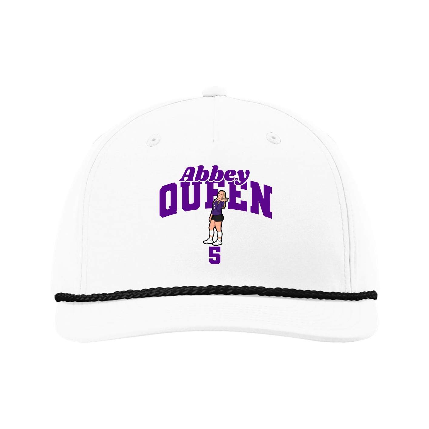 Five-Panel Classic Rope Cap — Signature Arch in White
