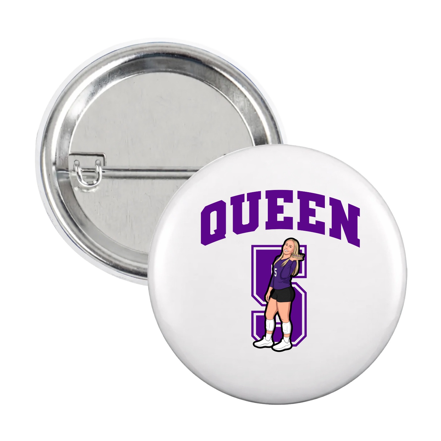 Game Day Button — Number in White