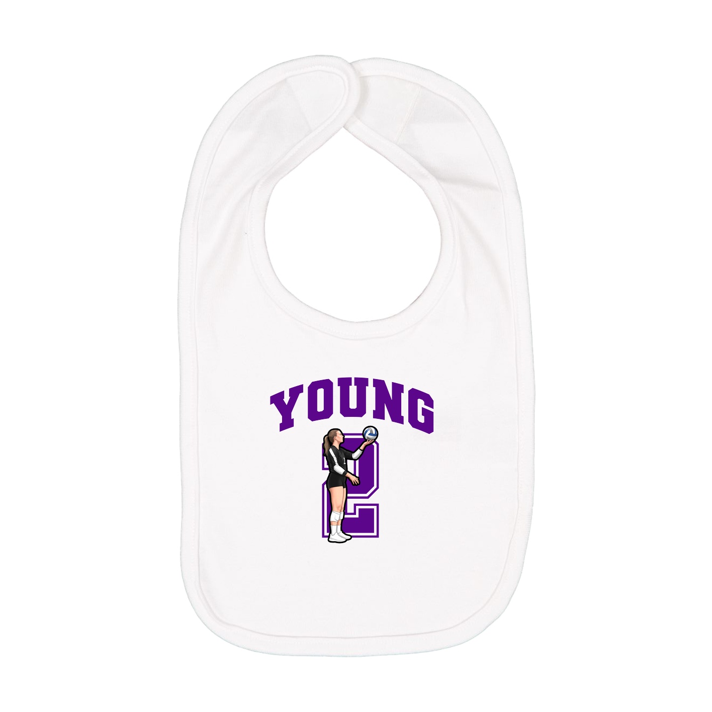 Infant Bib — Number in White