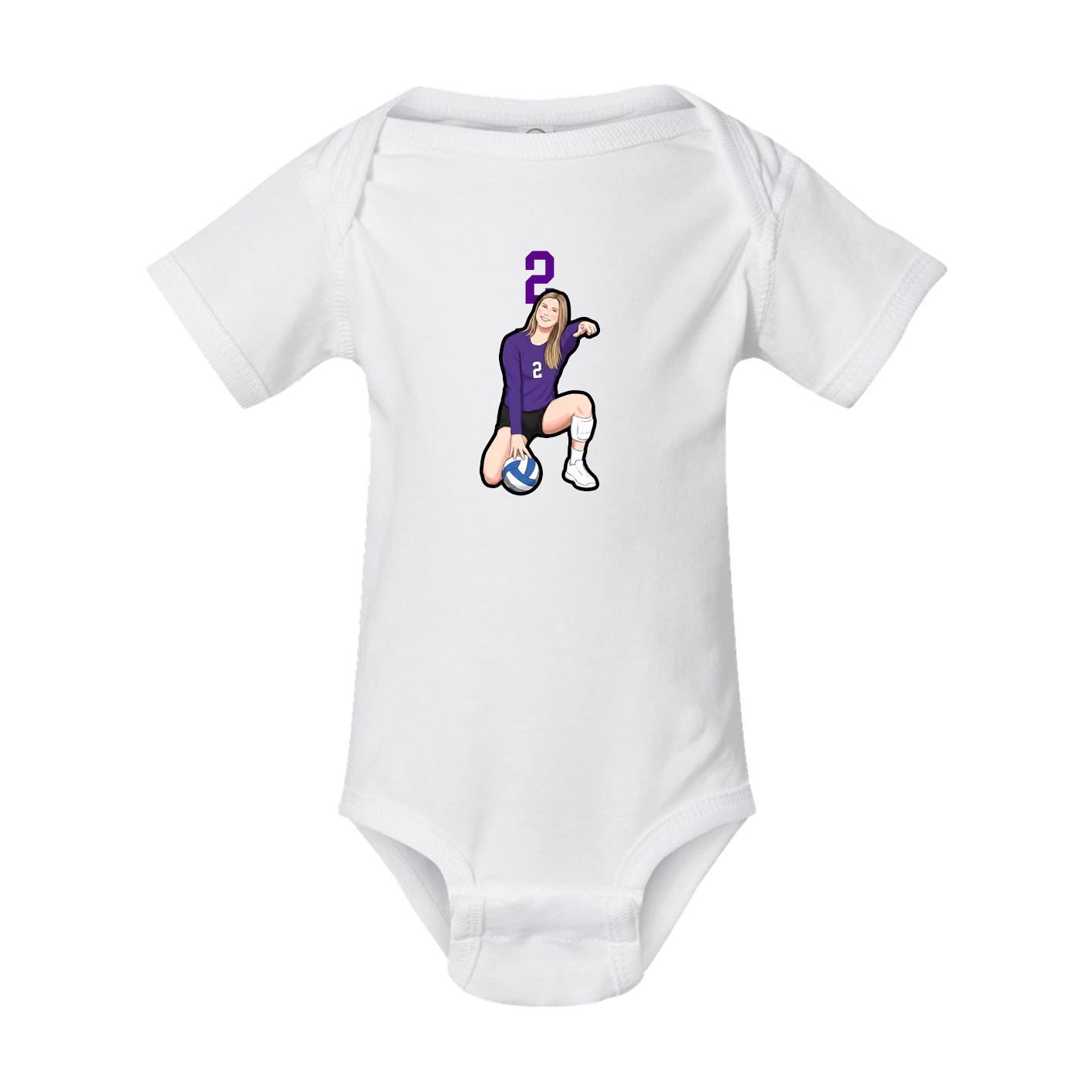 Baby Onesie — Number Top in White