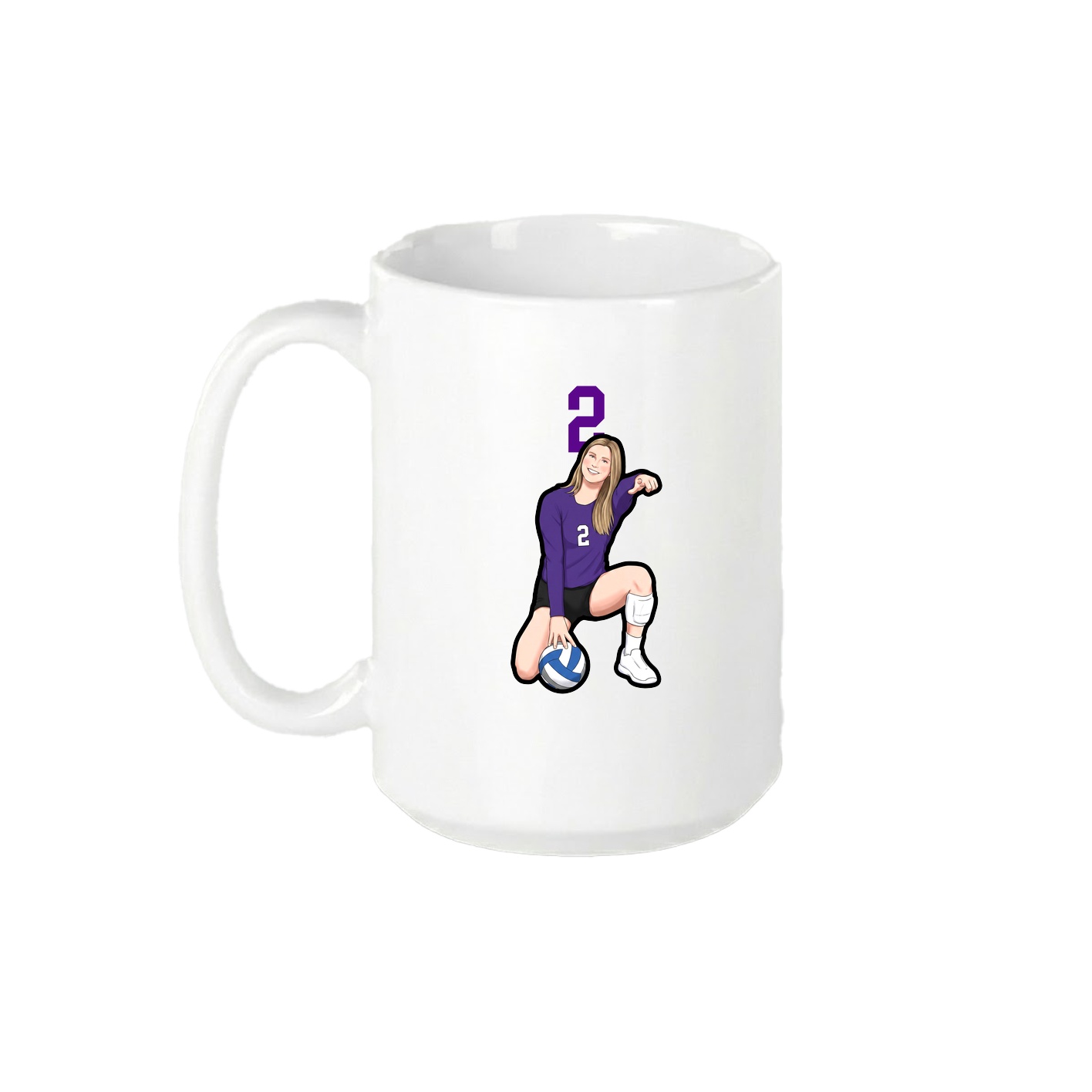 15oz Coffee Mug — Number Top in White