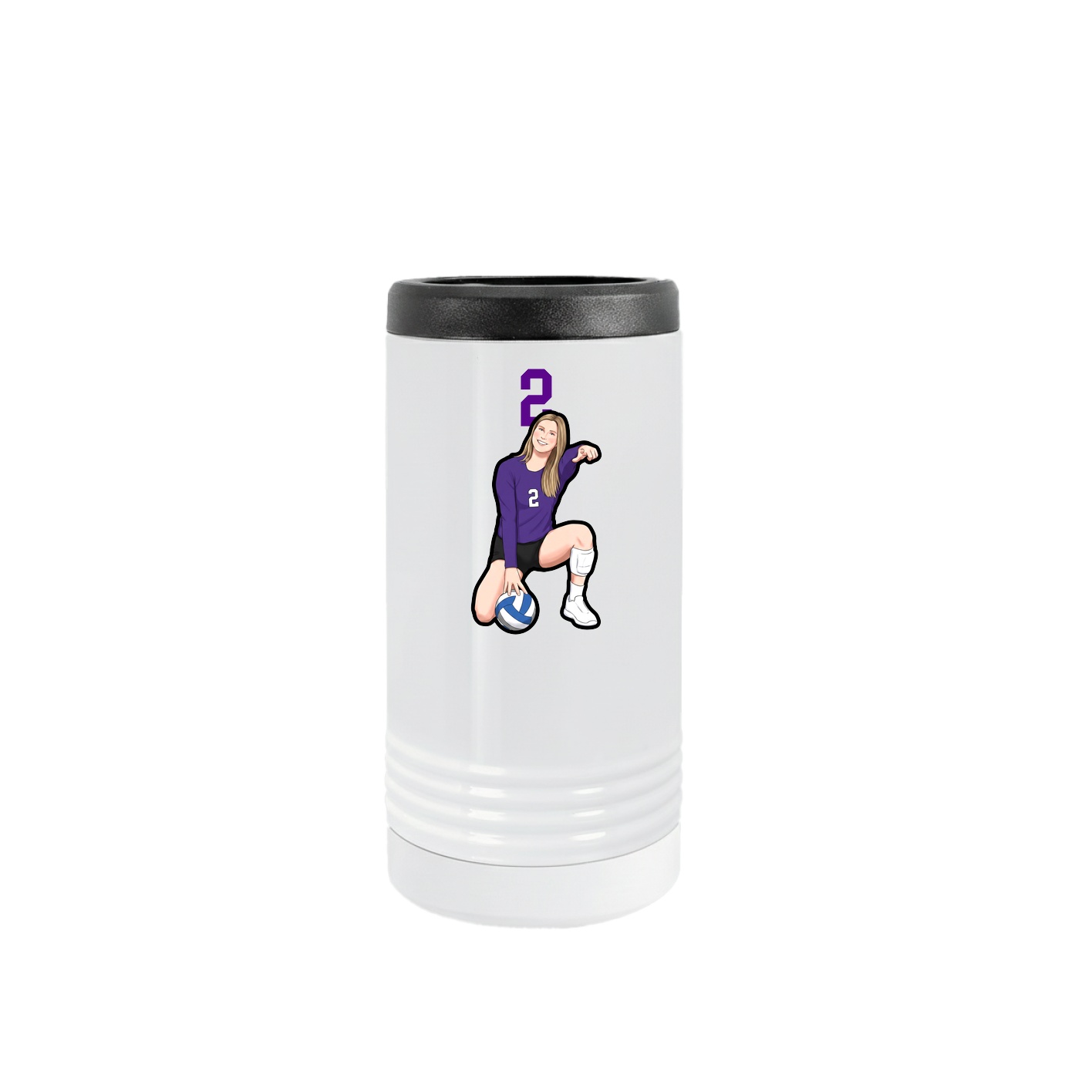 Slim Beverage Holder — Number Top in White
