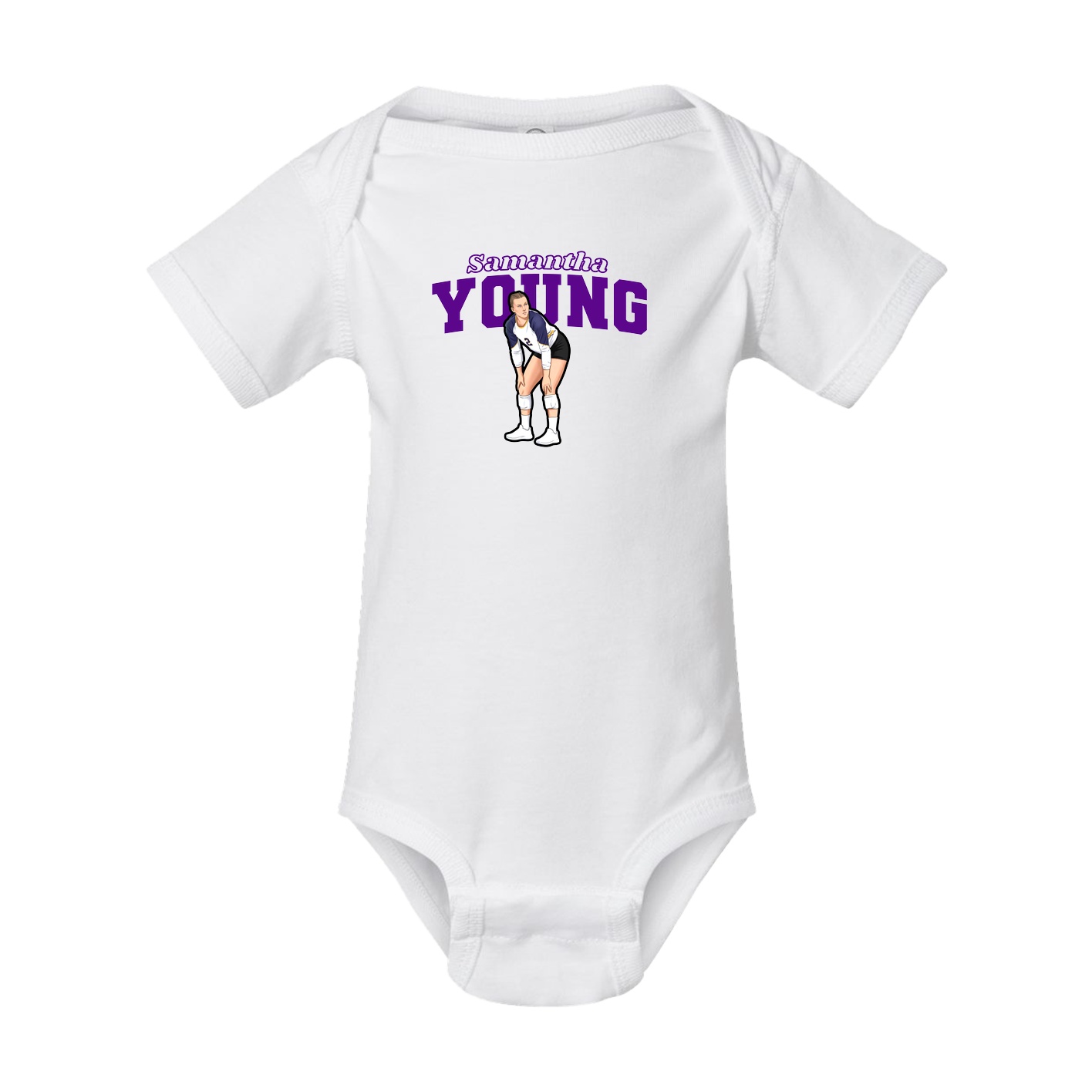 Baby Onesie — Name Arch in White