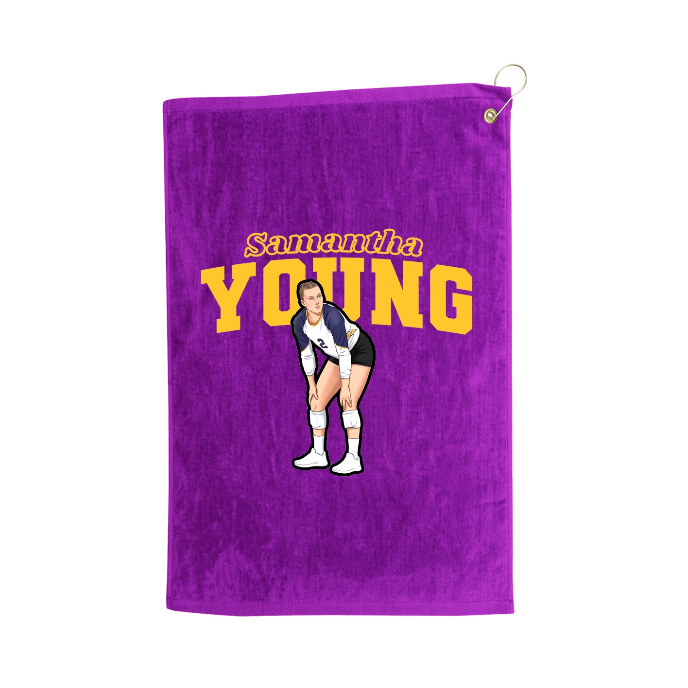 Golf Towel — Name Arch in Purple