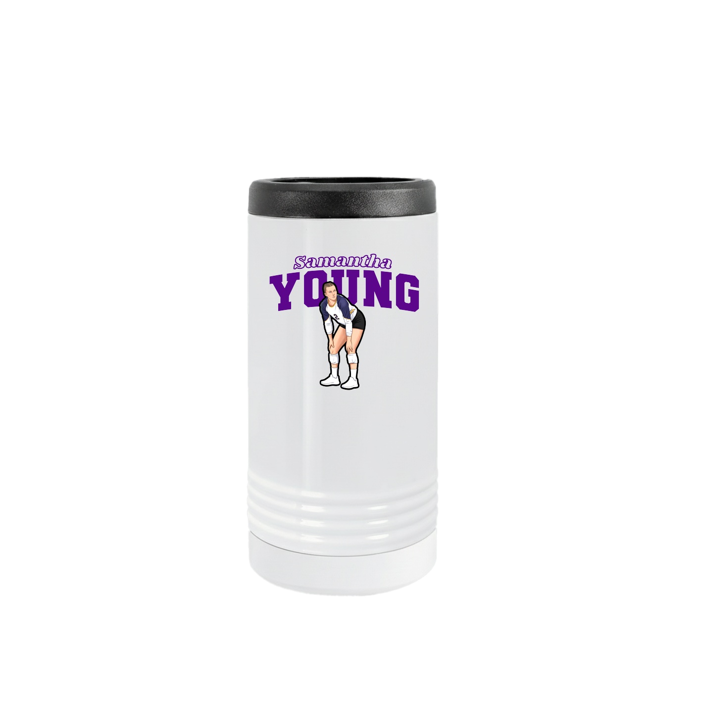 Slim Beverage Holder — Name Arch in White