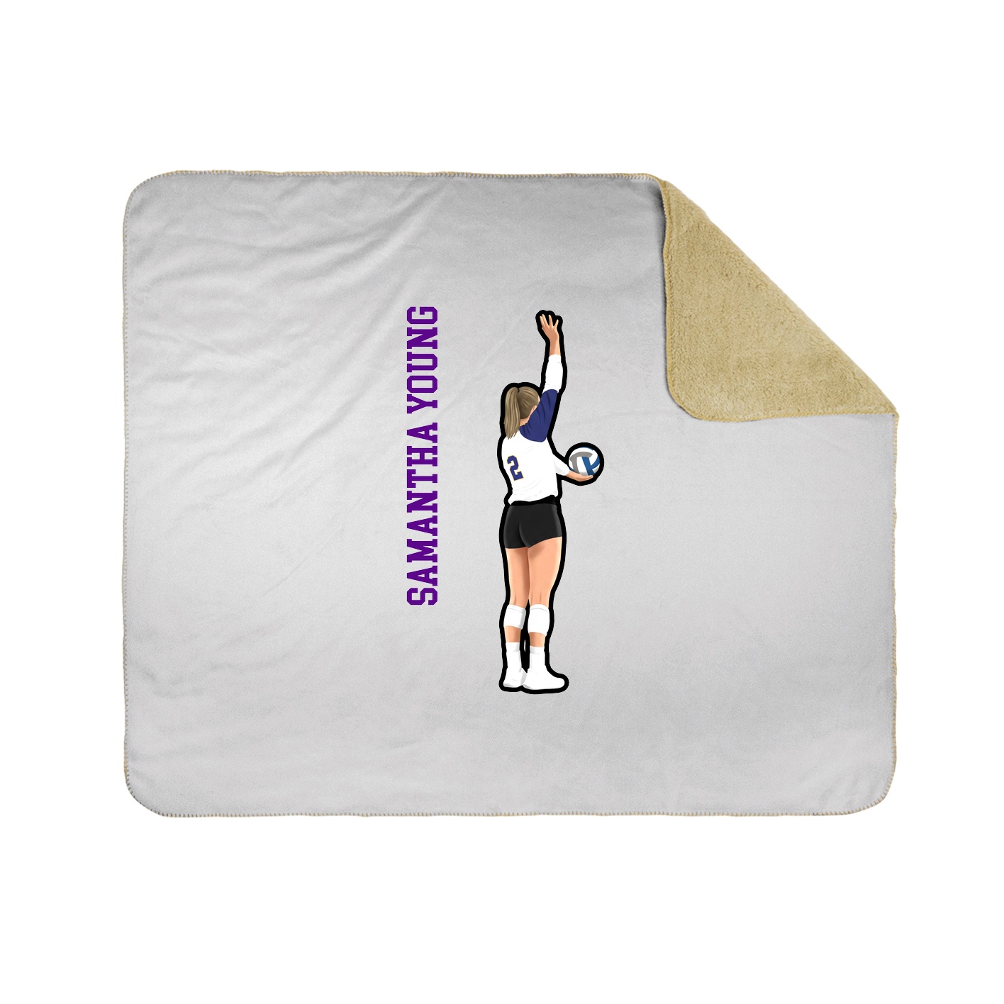Throw Blanket — Name Vertical in White