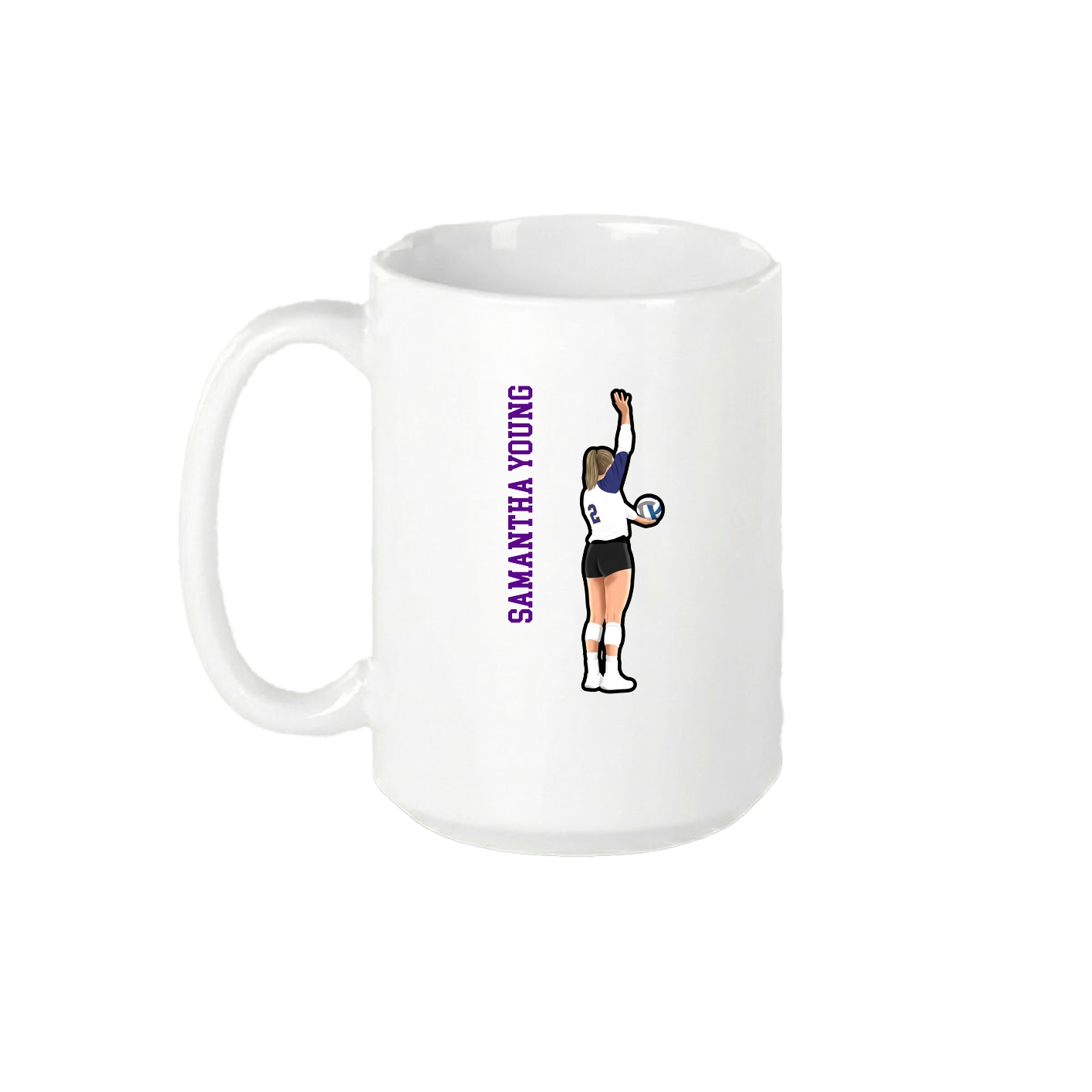 15oz Coffee Mug — Name Vertical in White