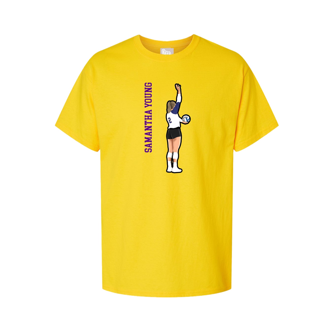 Youth Tee — Name Vertical in Gold