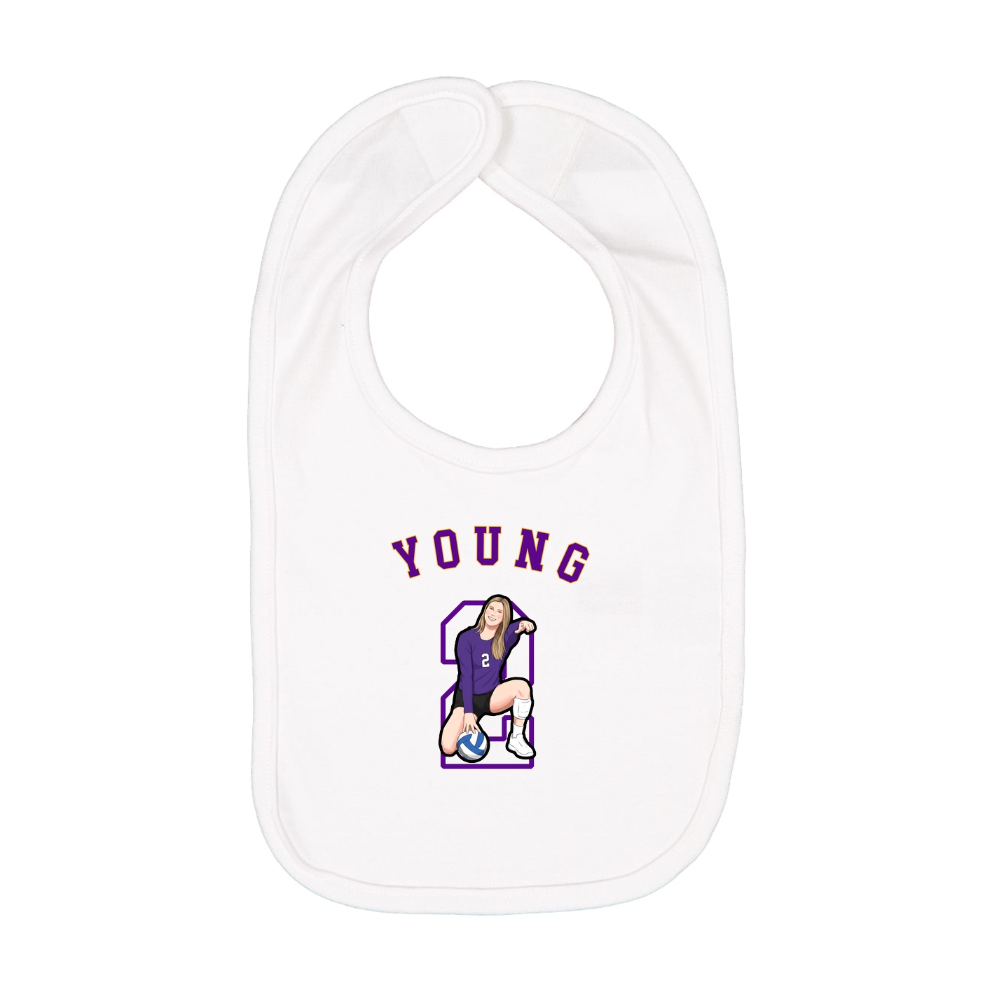 Infant Bib — Shirsey Arch in White