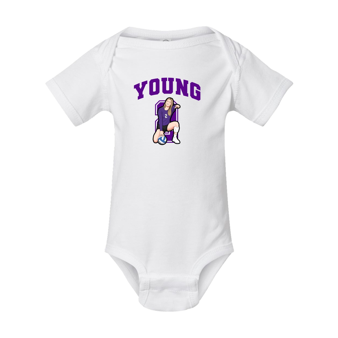 Baby Onesie — Number in White